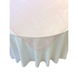 Sur-nappe organza rose ple
