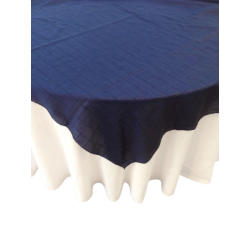 Sur-nappe bleu marin avec broderie carreaut