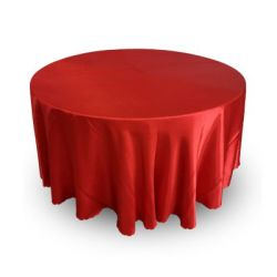 Nappe 120'' ronde satin rouge