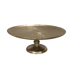 Présentoir à gâteau doré rond sur pied 18''