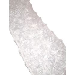 Chemin de table rosette blanche 9'