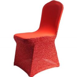 Couvre-chaise paillette rouge