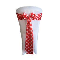 Boucle en satin polka rouge