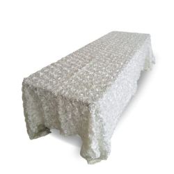 Nappe 90x132 rosette ivoire