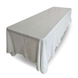 Nappe 90x132 paillette blanche
