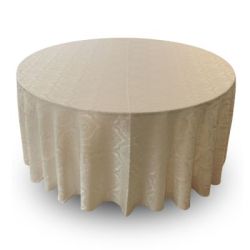 Nappe 114'' ronde florale ivoire