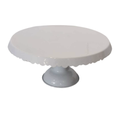 Prsentoir  gteau blanc contour dentelle 10''