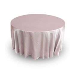 Nappe 120'' ronde satin rose ple