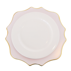 Sous-assiette antique blush contour dor