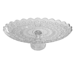 Prsentoir  gteau verre vintage ovale 9''x14''