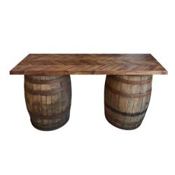 Table barils chevron