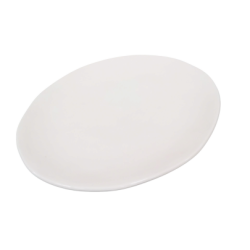 Plateau de service ovale blanc 13''x16''