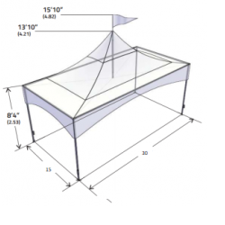 Chapiteau 15x30 avec cts