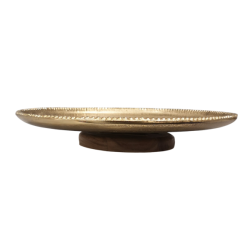 Présentoir à gâteau doré tournant 16''