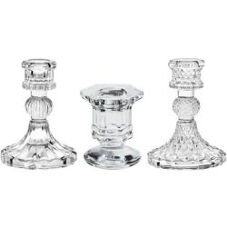 Trio de bougeoirs cristal Boho