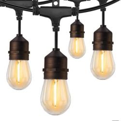 Lumire vintage avec fil noir 25 pieds