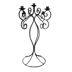 Chandelier 5 brins en fer forg noir de 25''