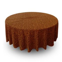 Nappe 108'' ronde brun dor floral