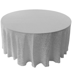 Nappe 120'' ronde florale blanche