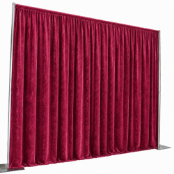 Mur auto-portant avec rideau velours framboise
