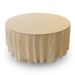 Nappe 114'' ronde ivoire froisse