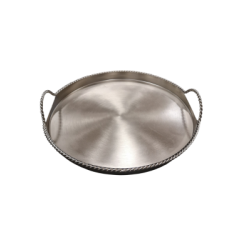 Plateau rond argent torsad 17,5''