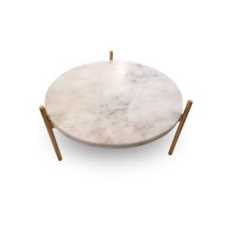 Prsentoir  gteau marbre sur pied dor 12''