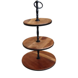 Tour  cupcake - noir et bois 3 tages