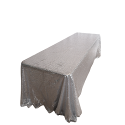 Nappe 90x156 paillette argent