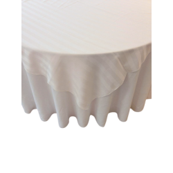 Nappe 68x68 blanche rose avec rayures