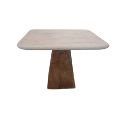 Prsentoir  gteau bois et marbre 10'' x 10''