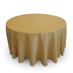 Nappe 120'' ronde jaune moutarde
