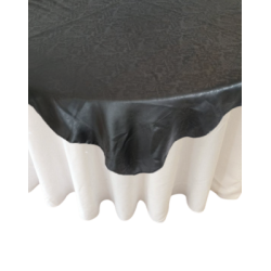Sur-nappe 60x60 satin floral noire