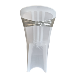 Bandeau en cuirette argent avec bijou