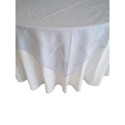 Sur-nappe 72x72 organza bleu poudre