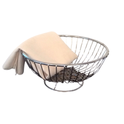 Panier pain stainless avec serviette de table