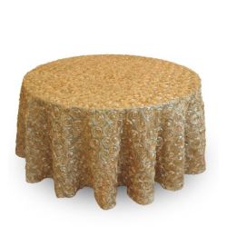 Nappe 120'' ronde rosette dor