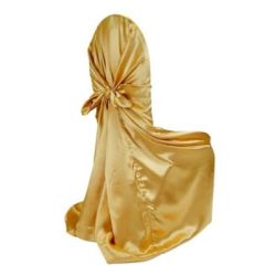 Couvre-chaise universel satin dor