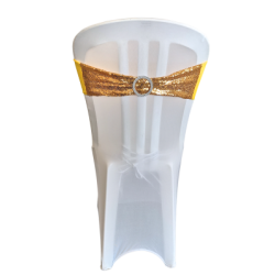 Bandeau en paillette dor avec bijou