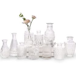 Mixte de vases boho transparent