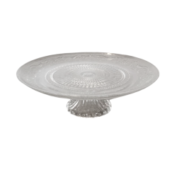Prsentoir  gteau en verre vintage 11''