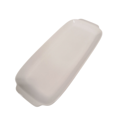 Plateau de service blanc avec poignes 8''x17''