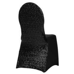 Couvre-chaise paillette noire