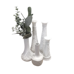 Mixte de vases boho blanc