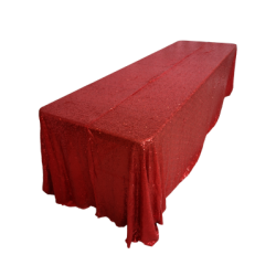 Nappe 90x156 paillette rouge
