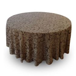 Nappe 114'' ronde florale grise
