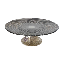 Prsentoir  gteau motif argent et noir 8.5''