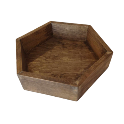 Centre de table en bois hexagonal