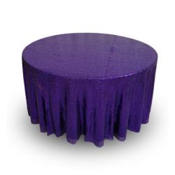 Nappe 120'' ronde paillette mauve