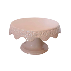 Prsentoir  gteau rond blush dentelle 8.5''
